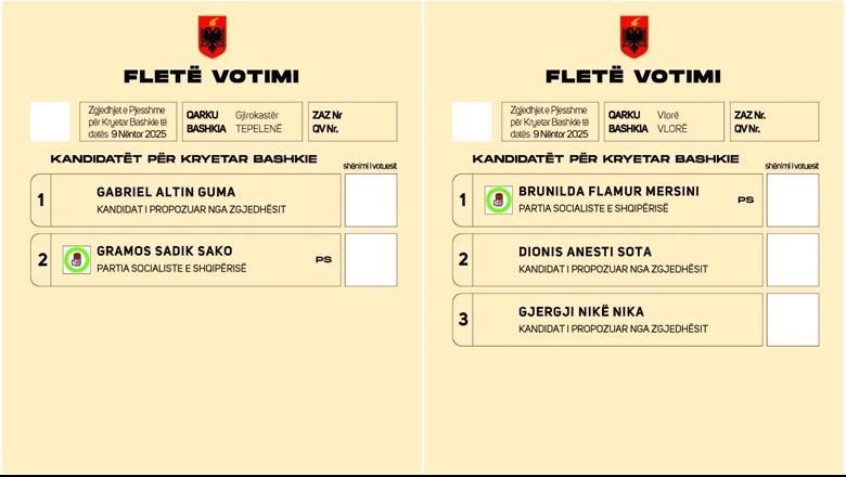 Zgjedhjet e 9 nëntorit, KQZ publikon fletën e votimit dhe renditjen e kandidatëve